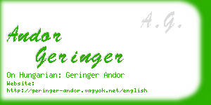andor geringer business card